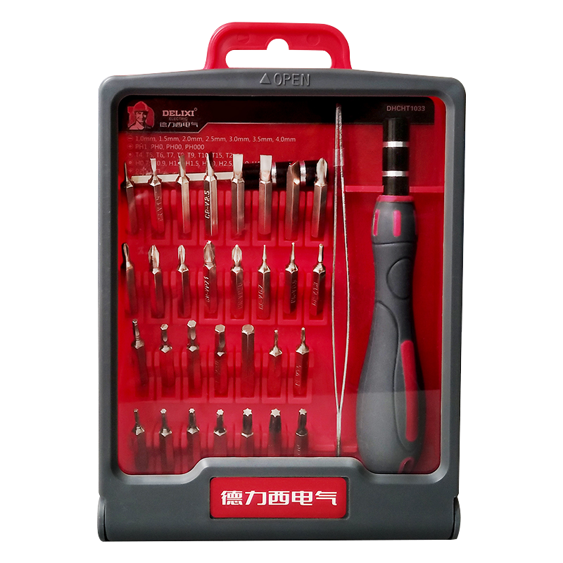 德力西电气33件套精密螺丝刀组合  DHCHT1033D 黑色